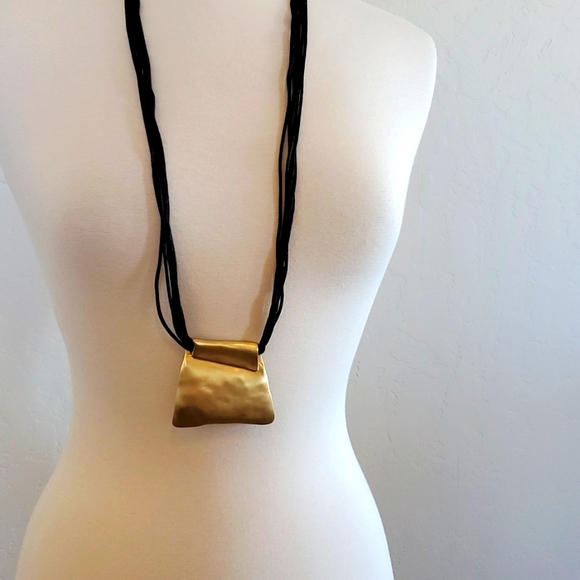 Chico's Black And Gold Corded Necklace - Picture 9 of 9